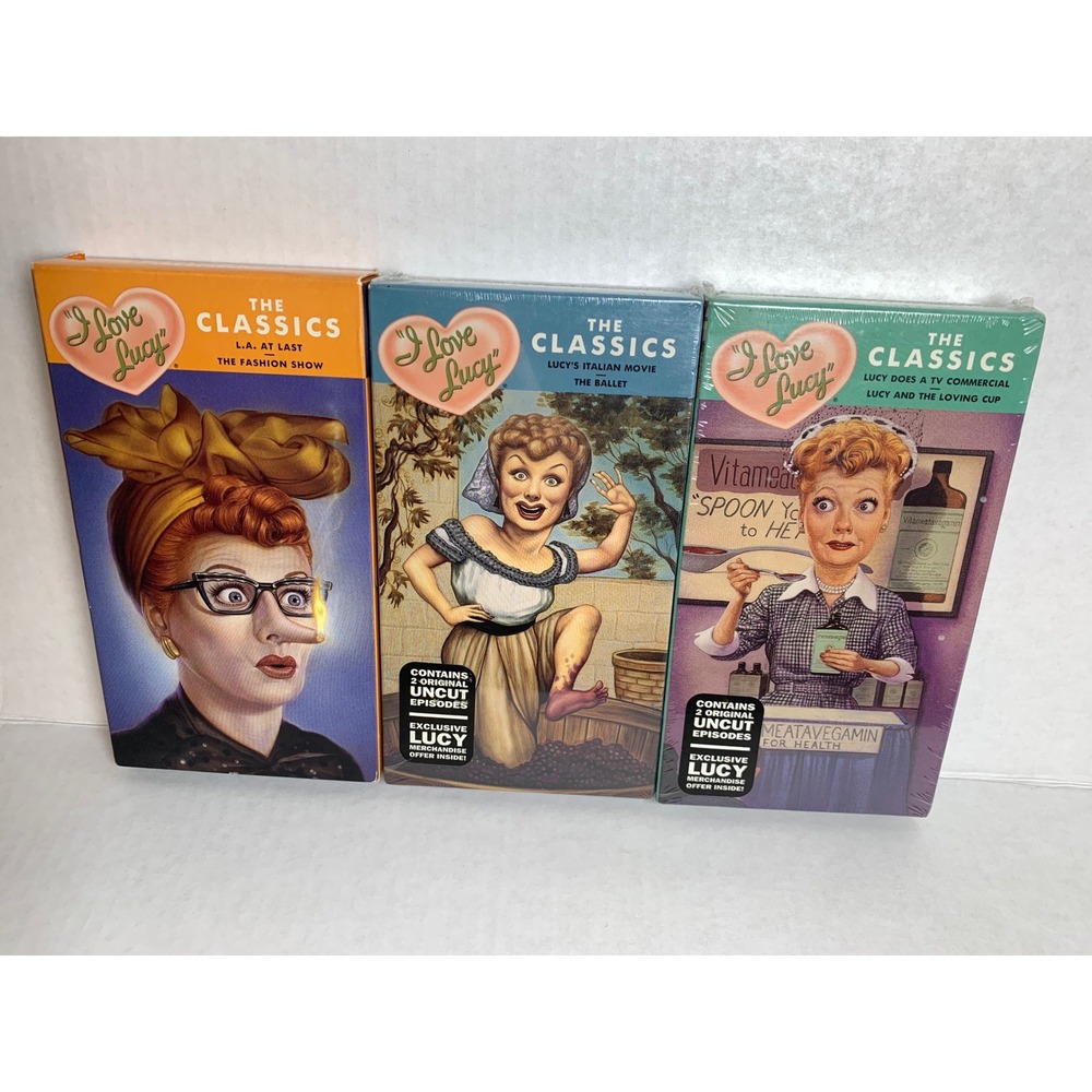 I Love Lucy The Classics VHS Set Volumes 1 2 3‎ Uncut Episodes Factory Sealed